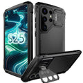 Buy Classic Full Body Metal Armor Phone Case, with Screen Protector, Heavy Duty Defender Shockproof Case - Bulwark at Caseles-Samsung Galaxy S25 Ultra, Black