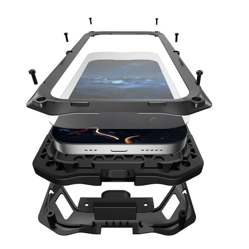 Buy Military Grade Magnetic Case for Google Pixel Series, Full-Body Armor with Screen Protector, 360° Rotatable Kickstand & Lens Guard - Drake at Caseles-Google Pixel 10 Pro XL, Black