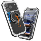 Buy 360° Rotatable Magnetic Stand Case | Full-Body Protection, Lens Guard & Wireless Charging Support - Stark at Caseles-iPhone 17 Pro Max, Orange