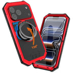 Buy 360° Rotatable Magnetic Stand Case | Full-Body Protection, Lens Guard & Wireless Charging Support - Stark at Caseles-iPhone 17 Pro Max, Orange