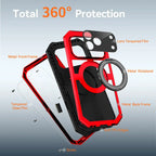 Buy 360° Rotatable Magnetic Stand Case | Full-Body Protection, Lens Guard & Wireless Charging Support - Stark at Caseles-iPhone 17 Pro Max, Orange
