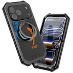 Buy 360° Rotatable Magnetic Stand Case | Full-Body Protection, Lens Guard & Wireless Charging Support - Stark at Caseles-iPhone 17 Pro Max, Orange