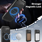 Buy 360° Rotatable Magnetic Stand Case | Full-Body Protection, Lens Guard & Wireless Charging Support - Stark at Caseles-iPhone 17 Pro Max, Orange