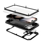 Buy Classic Full Body Metal Armor Phone Case, with Screen Protector, Heavy Duty Defender Shockproof Case - TADDEO at Caseles-iPhone 17 Pro Max, Taddeo-Black