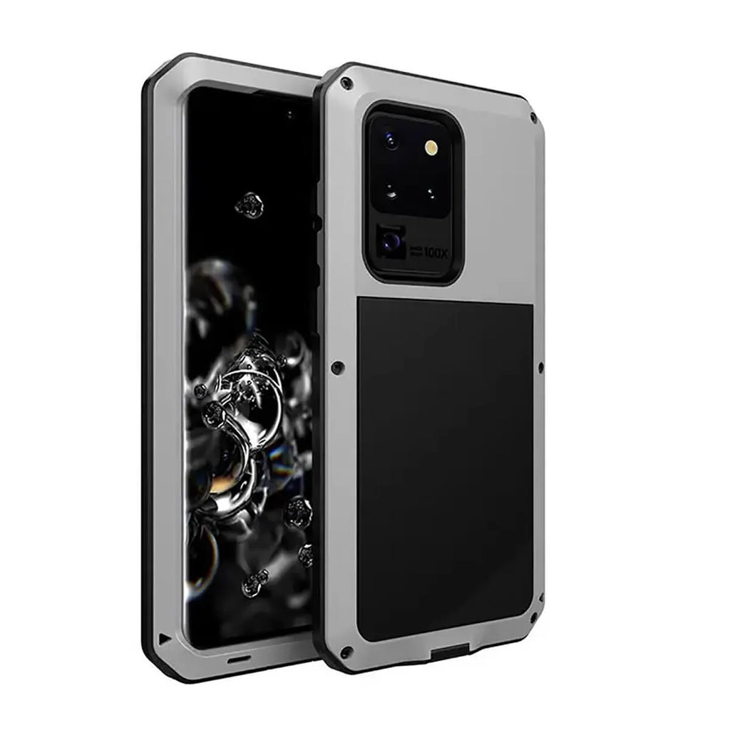 Buy Classic Full Body Metal Armor Phone Case, with Screen Protector, Heavy Duty Defender Shockproof Case - Theo at Caseles-Samsung Galaxy S25 Ultra, Black