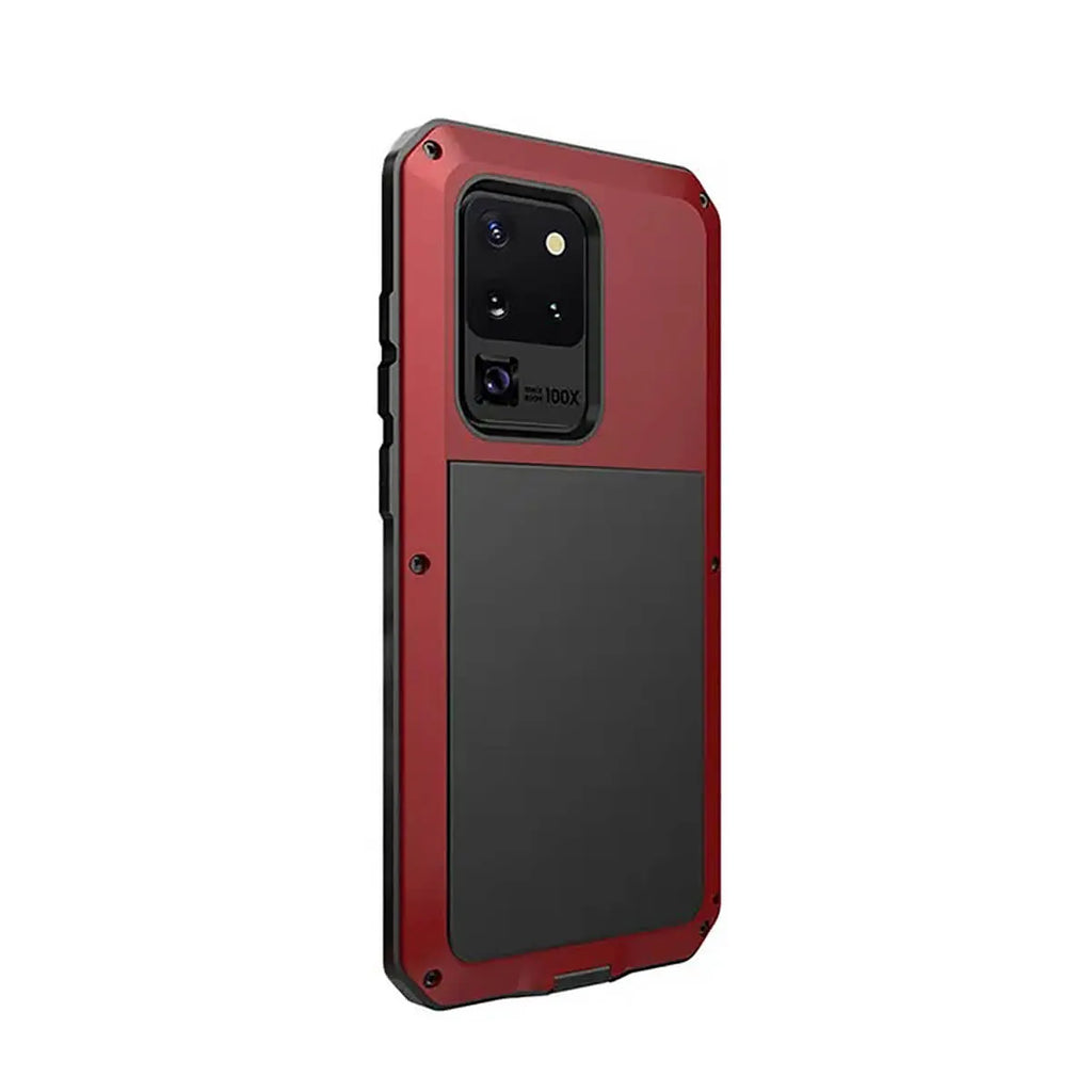 Buy Classic Full Body Metal Armor Phone Case, with Screen Protector, Heavy Duty Defender Shockproof Case - Theo at Caseles-Samsung Galaxy S25 Ultra, Black
