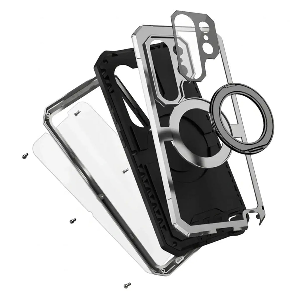 Buy 360° Rotating Magnetic Kickstand Case, Galaxy S26 Full-Body Armor, Integrated Lens Guard & Wireless Charging - TITAN at Caseles-Samsung Galaxy S26 Ultra, Black