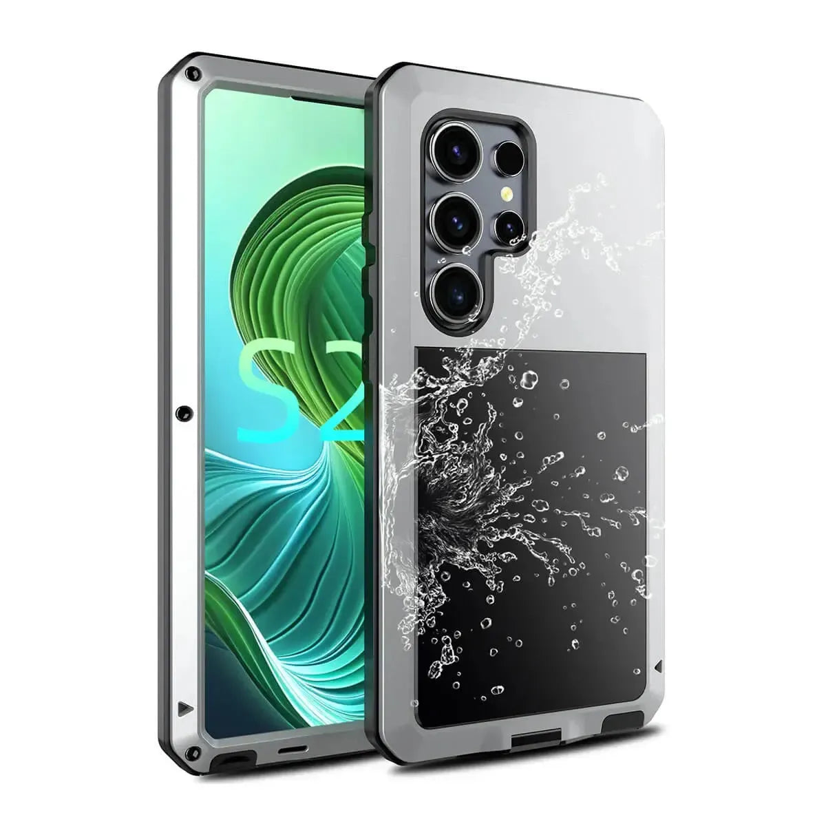 Buy Classic Full Body Metal Armor Phone Case, with Screen Protector, Heavy Duty Defender Shockproof Case - TRAVIS at Caseles-Samsung Galaxy S25 Ultra, Taddeo-Black