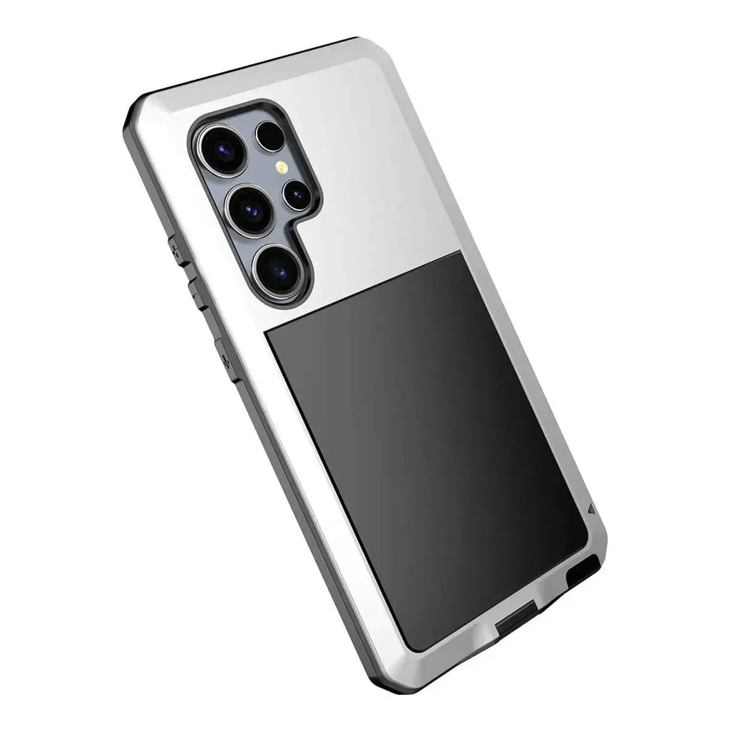 Buy Classic Full Body Metal Armor Phone Case, with Screen Protector, Heavy Duty Defender Shockproof Case - TRAVIS at Caseles-Samsung Galaxy S25 Ultra, Taddeo-Black