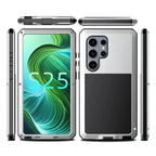 Buy Classic Full Body Metal Armor Phone Case, with Screen Protector, Heavy Duty Defender Shockproof Case - TRAVIS at Caseles-Samsung Galaxy S25 Ultra, Taddeo-Black