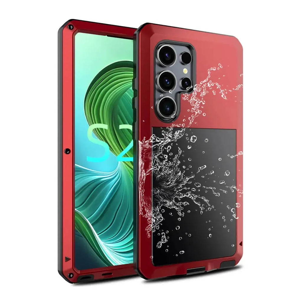 Buy Classic Full Body Metal Armor Phone Case, with Screen Protector, Heavy Duty Defender Shockproof Case - TRAVIS at Caseles-Samsung Galaxy S25 Ultra, Taddeo-Black