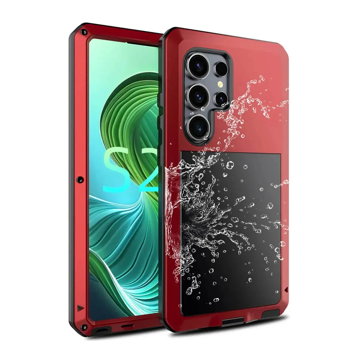 Buy Classic Full Body Metal Armor Phone Case, with Screen Protector, Heavy Duty Defender Shockproof Case - TRAVIS at Caseles-Samsung Galaxy S25 Ultra, Taddeo-Black